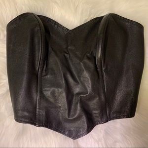 Vintage Black Leather Bustier